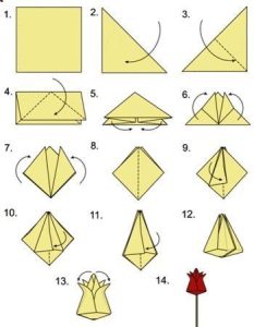 Tulipán origamival is kedveskedhetünk anyák napján.