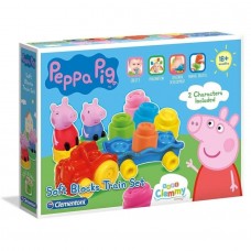 Clemmy - Peppa Malac vonat - játékszett puha építőkockákkal - 18 hó+