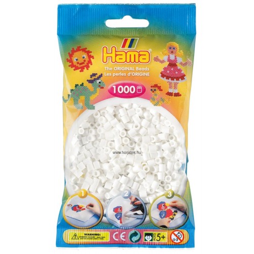 Hama vasalható gyöngy - 1000 db-os fehér színű Midi