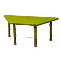 Asztal,trapéz,állítható magasságú,zöld