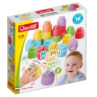 Momy soft puha csörgős építőkocka 18 darabos