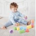 Momy soft puha csörgős építőkocka 18 darabos