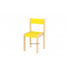 Lili szék, 30 cm magas, sárga támlával és ülőkével-rakásolható
