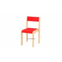 Lili szék, ovis méret, 30 cm magas, piros támlával és ülőkével, rakásolható