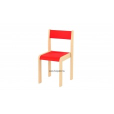 Lili szék, 30 cm magas, piros támlával és ülőkével-rakásolható