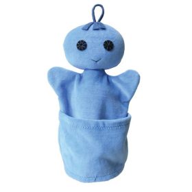   Szelektív baba, kék - papír - kesztyűbáb felnőtt kézre