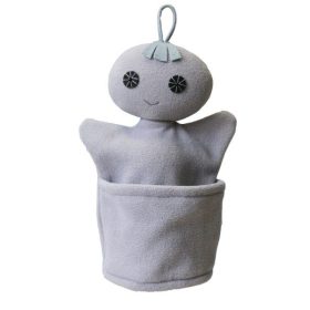   Szelektív baba, szürke - fém - kesztyűbáb felnőtt kézre