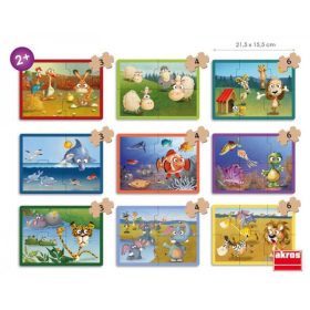Vidám, állatos puzzle 24 hó+