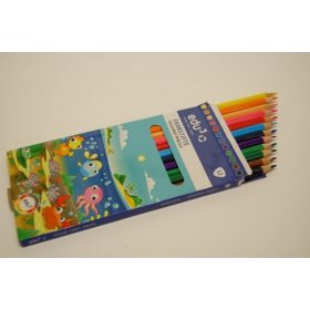 Színes háromszögletű ceruza, 12 db-os készlet - vékony