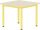 Emese juhar négyzet asztal - sárga fém lábbal, 52 cm