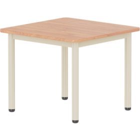 Emese bükk négyzet asztal - bézs fém lábbal, 58 cm