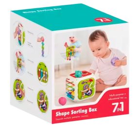   Készségfejlesztő kocka formabedobóval - 6 az 1-ben,  12 hó+