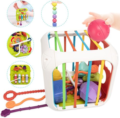 Készségfejlesztő kocka formabedobóval - 6 az 1-ben,  12 hó+