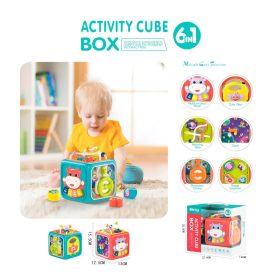 Készségfejlesztő kocka tekergővel 6 az 1-ben, 18 hó+