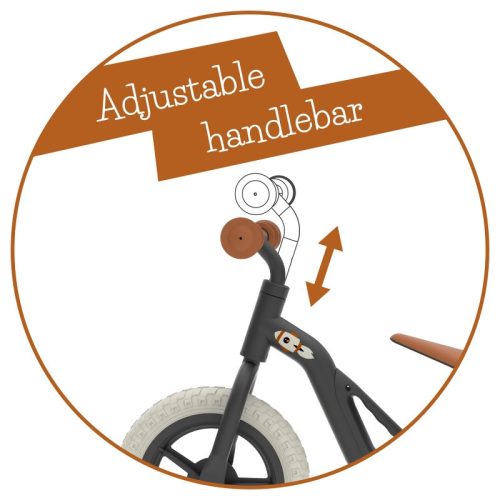 Tanulóbicikli, fekete-barna 18 hó+