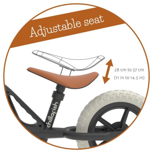 Tanulóbicikli, fekete-barna 18 hó+