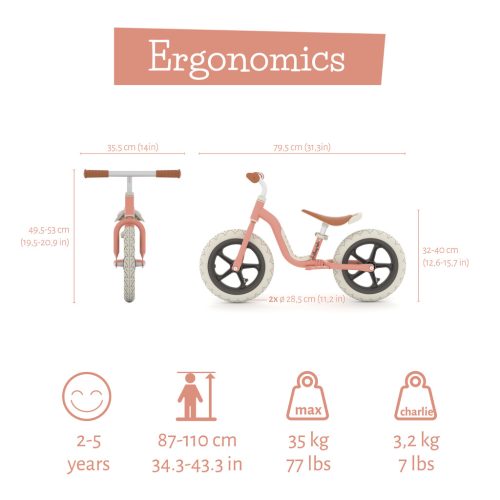 Tanulóbicikli, 12-es kerékkel - lazacszín 24 hó+