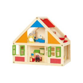 Babaház berendezéssel, színes