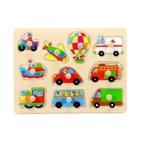 Fa fogantyús puzzle - Járművek 12 hó+