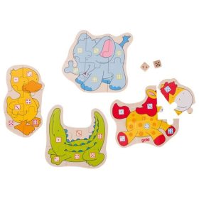 Dobókockás állatos puzzle