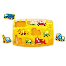 Hape Fogantyús Puzzle - Munkagépek - 24 hó+