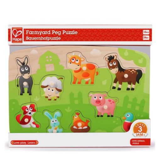 Hape Fogantyús Puzzle - Háziállatok - 24 hó+