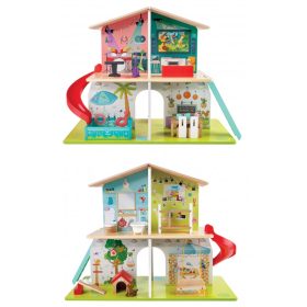 Hape Interaktív zenélő babaház csúszdával