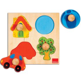 Fogantyús puzzle - Formák-színek, GOULA 12 hó+