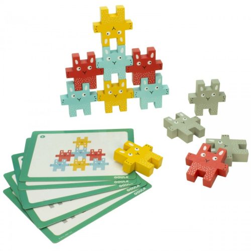 Nyuszitorony építő - feladatkártyákkal, GOULA 24 hó+