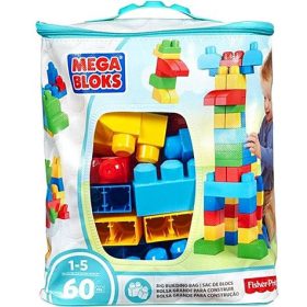 MEGA BLOKS  Építőkocka készlet táskában, 60 db 12 hó+