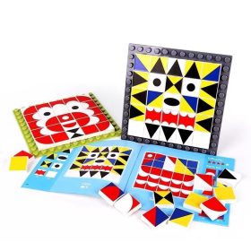   Mozaik építő alaplappal ötletfüzettel - vizuális készségfejlesztő - 208 db-os készlet