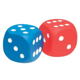   Dobókocka - Számképek, 2 db szivacs dobókocka, piros-kék