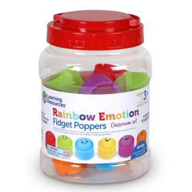   Érzelmeket kifejező, szivárványos Fidget Poppers - 24 darabos készlet