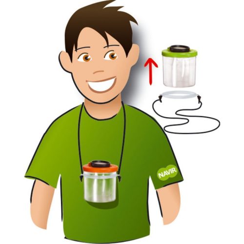 Nyakbaakasztós bogárnéző nagyítópohár és csipesz