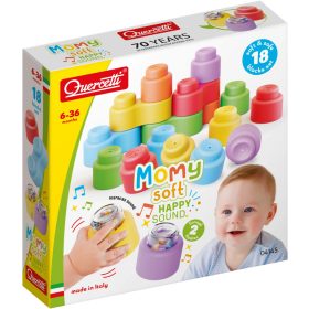 Momy soft puha csörgős építőkocka 18 darabos