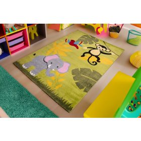 Szőnyeg dzsungel állatai Zöld 200x280 cm