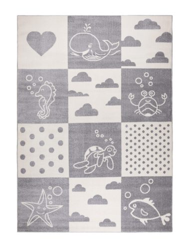 Sziluett szőnyeg Vízimozaik Fehér-világosszürke 200x280 cm