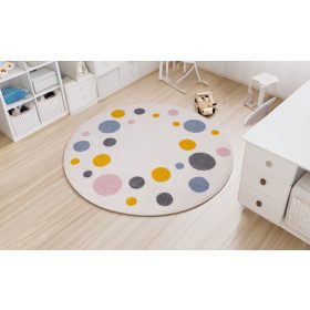 Pöttyös körszőnyeg Krém 80 cm átmérőjű