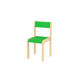   Lili szék, ovis méret, 34 cm magas, zöld támlával és ülőkével, rakásolható